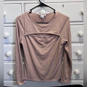 Brown Long Sleeve with Chest Cutout